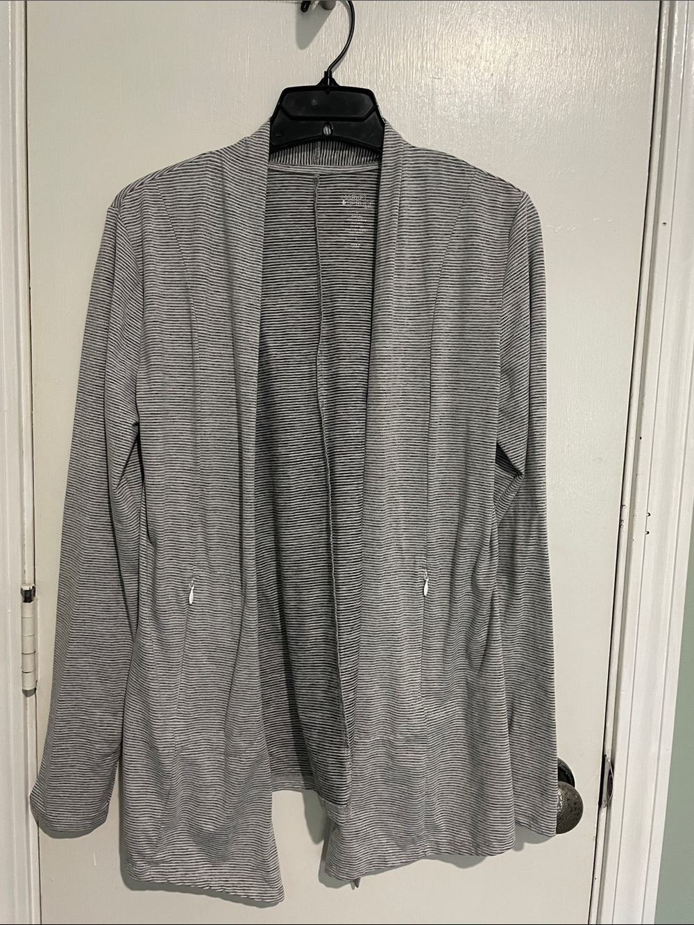 Market & Spruce Gray Open-Front Blazer Cardigan